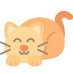happy orange crouching cat icon